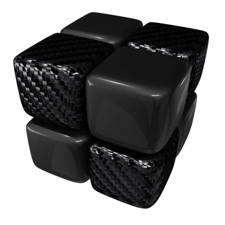 Carbon Rubik  3D Illustration