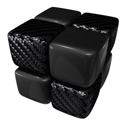 Rubik de carbone  3D Illustration