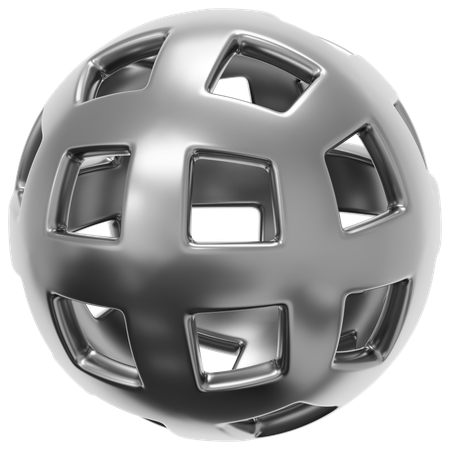 Carcasa cuadrada cromada  3D Icon