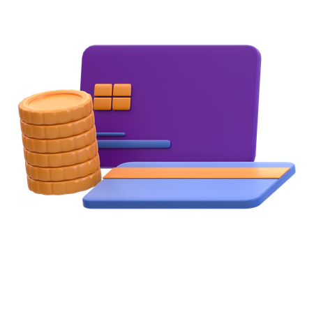 Card And Coins  3D Icon