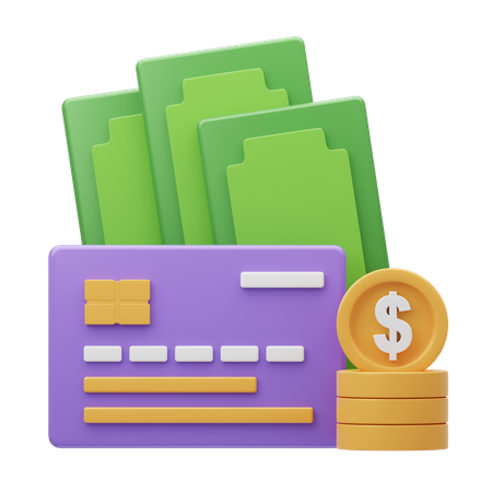 Card and Money  3D Icon