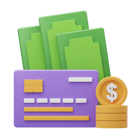 Card and Money  3D Icon