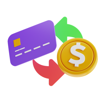 Card Exchange Transaction  3D Icon