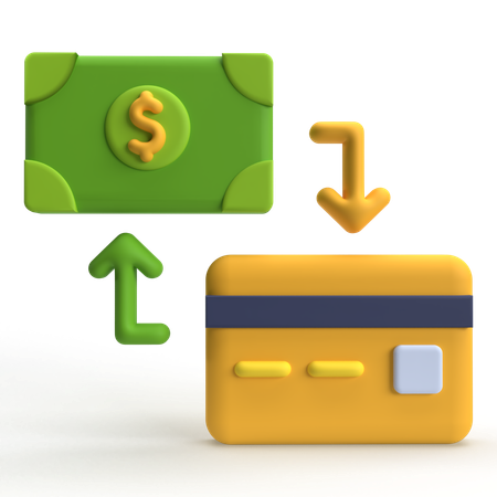 Card Exchange Transaction  3D Icon