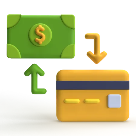 Card Exchange Transaction  3D Icon