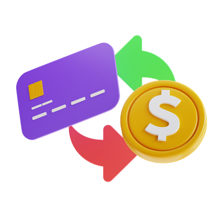 Card Exchange Transaction  3D Icon