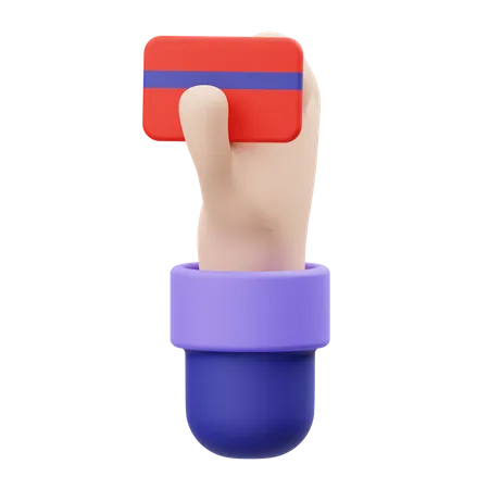 Card Holding Hand Gesture  3D Illustration