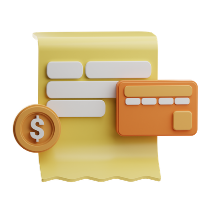 Card invoice  3D Icon