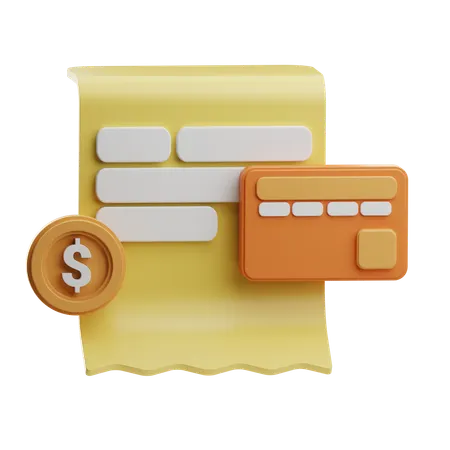 Card invoice  3D Icon