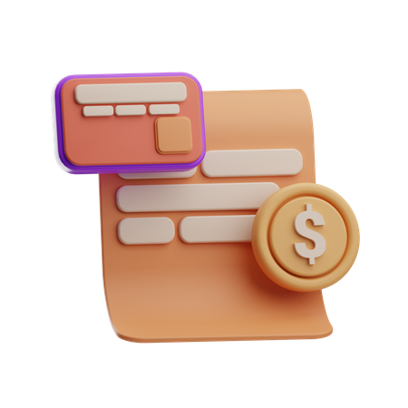Card invoice  3D Icon
