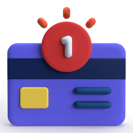 Card Notification  3D Icon