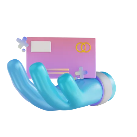 3 D Illustration Colorful Hand And Credit Card 3D Illustration