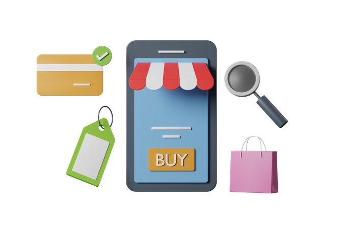 Card Payment on E-commerce app  3D Icon