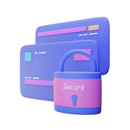 Card payment protection 3D Illustration