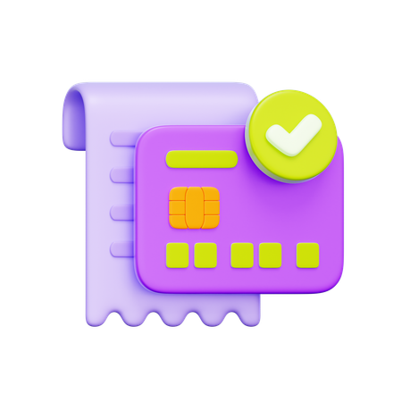 Card Payment Receipt  3D Icon