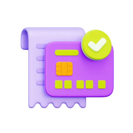 Card Payment Receipt  3D Icon