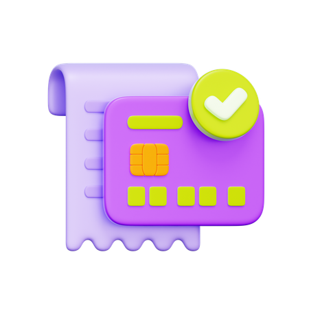 Card Payment Receipt  3D Icon