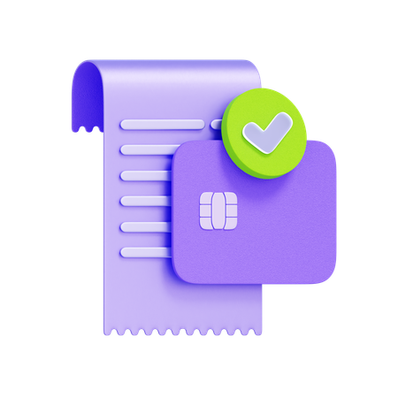 Card Payment Receipt  3D Icon