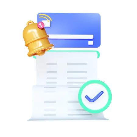3 D Bill With Clock Alarm For Payment Transaction With Money Coin Business Invoice Bill Expenses Idea Concept 3 D Paper Receipt For Shopping In Store Isolate Blue Background 3D Icon