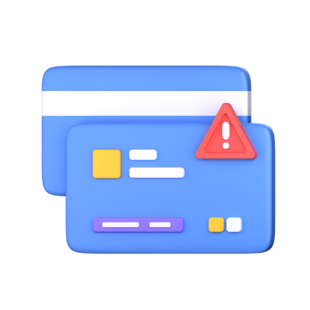 Card Payment Warning Alert  3D Icon