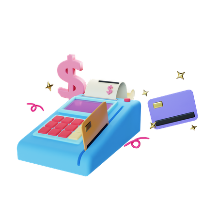 Card Swipe Machine  3D Illustration