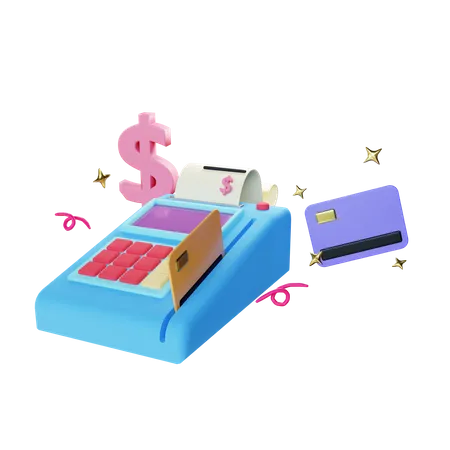 Card Swipe Machine  3D Illustration