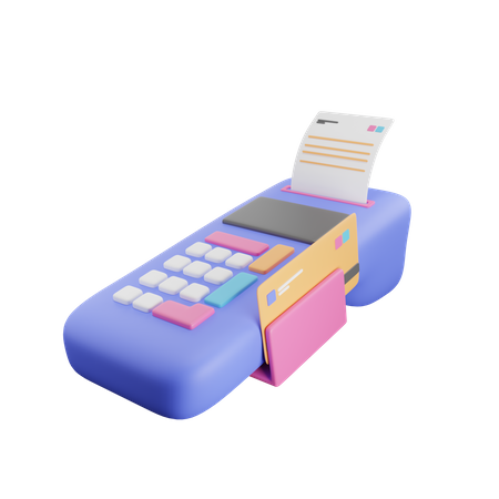 Card swipe machine 3D Illustration