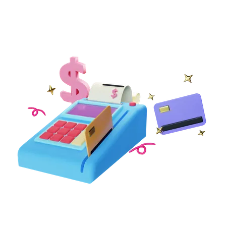 Card Swipe Machine 3D Illustration