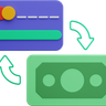 debit card to cash 3d illustration