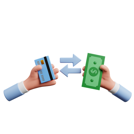 Card To Cash Transaction  3D Icon