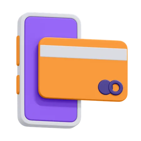 An Icon Of Mobile Card Transaction In 3 D Format 3D Icon