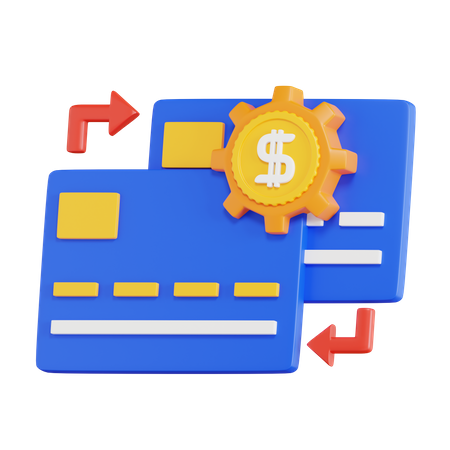 Card Transaction Process  3D Icon