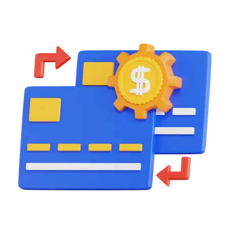 Card Transaction Process  3D Icon