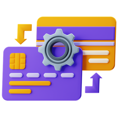 Card Transaction Process  3D Icon