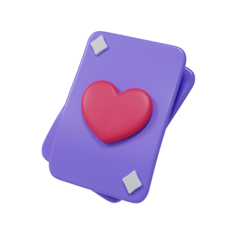 하트가 있는 카드  3D Icon