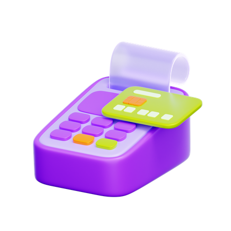 POS 단말기가 있는 카드  3D Icon