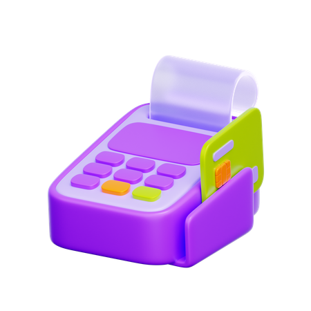 Card with POS terminal  3D Icon