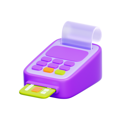 Card with POS terminal  3D Icon