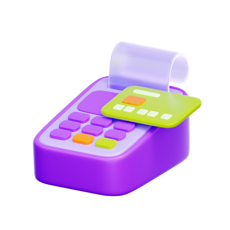 Card with POS terminal  3D Icon