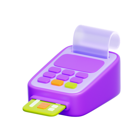 Card with POS terminal  3D Icon