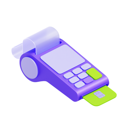 Card with POS terminal  3D Icon