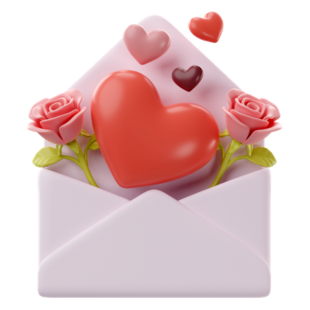 Card With Roses  3D Icon