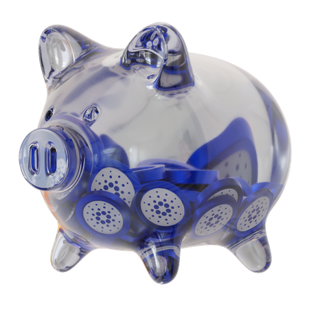 Cardano (ADA) Clear Glass Piggy Bank 3D Icon
