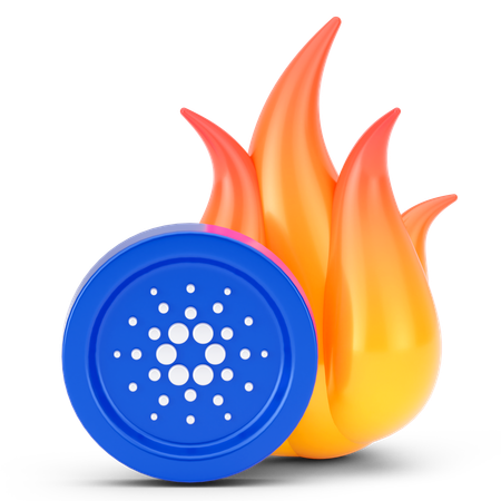 Cardano Coin Fire  3D Icon