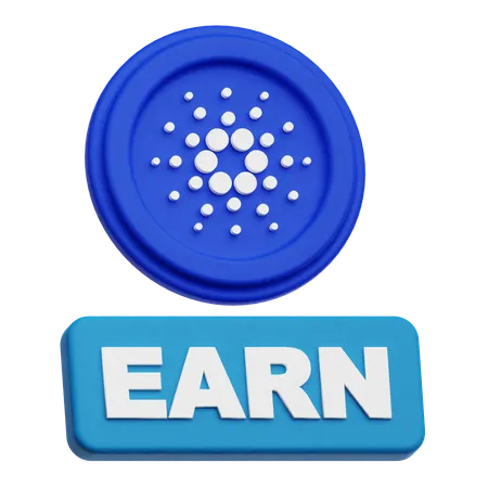 Cardano Earn  3D Icon
