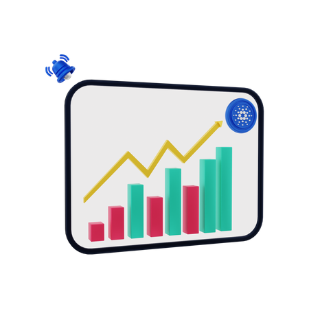 Cardano-Gewinndiagramm  3D Illustration