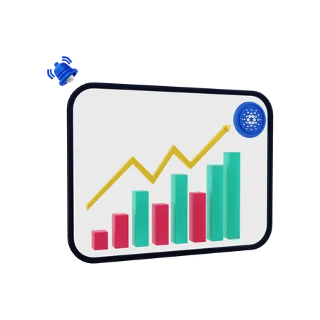 Cardano-Gewinndiagramm  3D Illustration