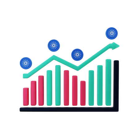 Cardano-Investitionswachstum  3D Illustration