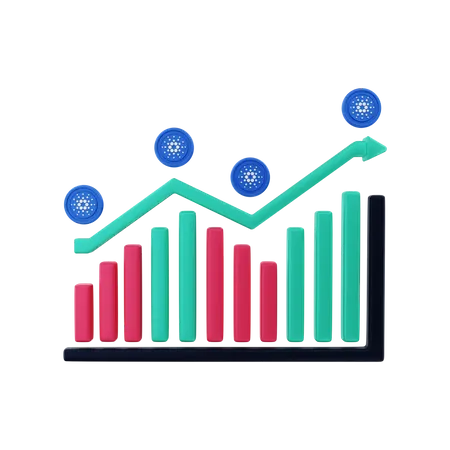 Cardano-Investitionswachstum  3D Illustration