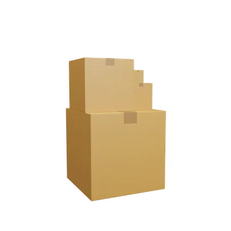 Cardboard box 3D Illustration
